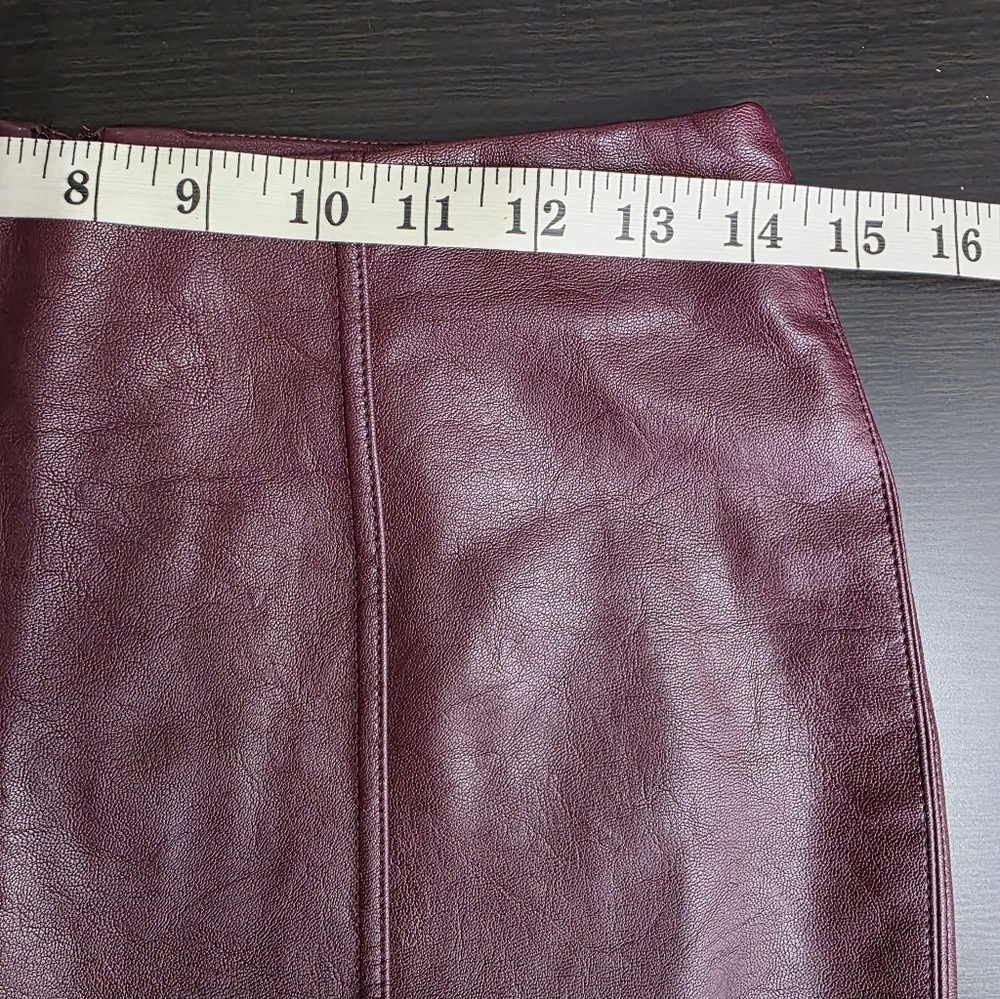 Jolt Nordstrom Faux Vegan Leather Burgundy Mini Elegant Burgundy Leather Skirt 7 - Picture 15 of 16
